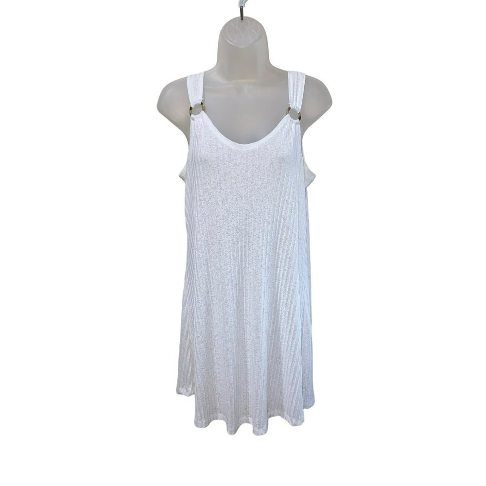 New J. Valdi Swimsuit Cover Up Dress Size M White Sleeveless